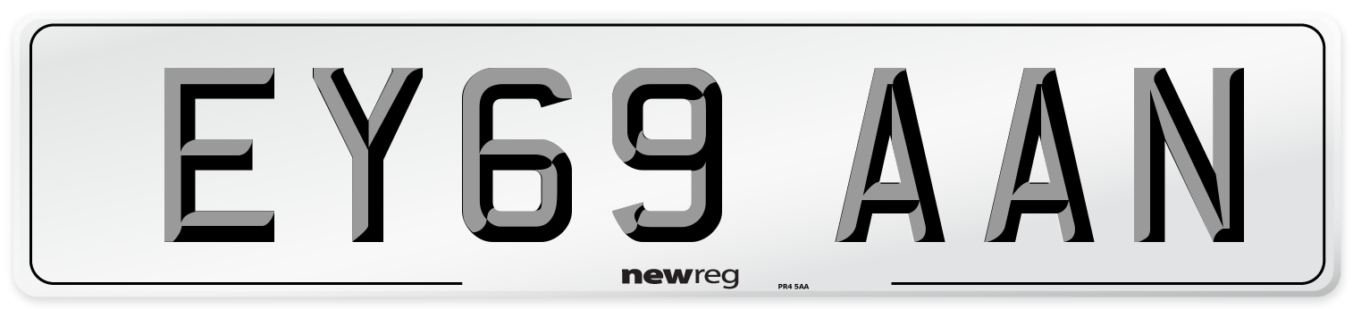 EY69 AAN Number Plate from New Reg